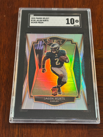 2020 Panini Select Jalen Hurts Premier Level Silver Rookie #150 SGC 10 Philadelphia Eagles