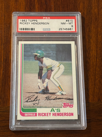1982 Topps Rickey Henderson HOF PSA 8 Oakland Athletics