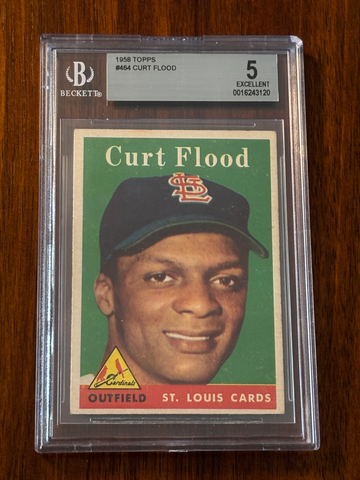 1958 Topps Curt Flood Rookie Card BGS 5 St. Louis Cardinals