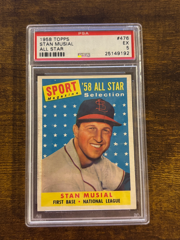 1958 Topps All-Star Stan Musial HOF PSA 5 St. Louis Cardinals