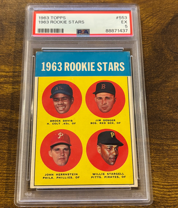 Centered 1963 Topps Willie Stargell HOF RC PSA 5 Pittsburgh Pirates