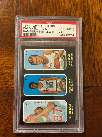 1971 Topps Basketball Stickers Louie Dampier HOF RC PSA 6 Kentucky Colonels
