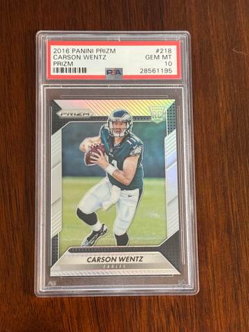 2016 Prizm Football Carson Wentz Silver Prizm RC PSA 10 Philadelphia Eagles