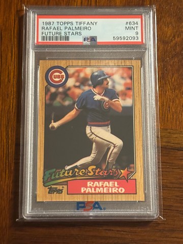 1987 Topps Tiffany Rafael Palmeiro RC Chicago Cubs PSA 9
