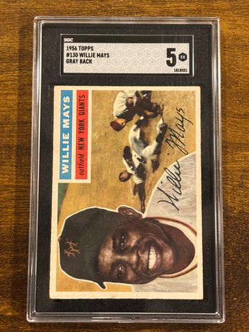 1956 Topps Gray Back Willie Mays SGC 5 San Francisco Giants