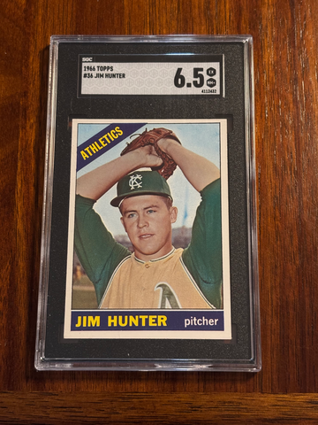 1966 Topps Jim “Catfish” Hunter SGC 6.5 KC Athletics