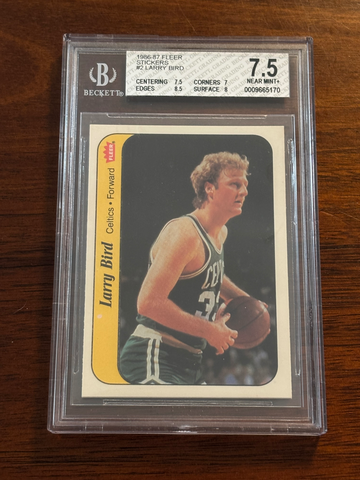 1986 Fleer Sticker Larry Bird BGS 7.5