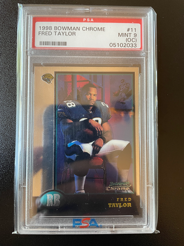 1998 Bowman Chrome RC Fred Taylor PSA 9 JAGUARS LEGEND