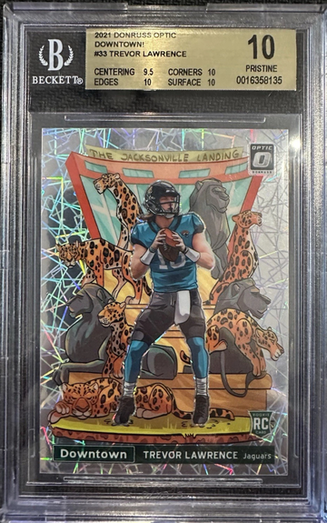 POP1 2021 Optic Downtown Trevor Lawrence RC BGS 10 PRISTINE JAGS SUPERSTAR