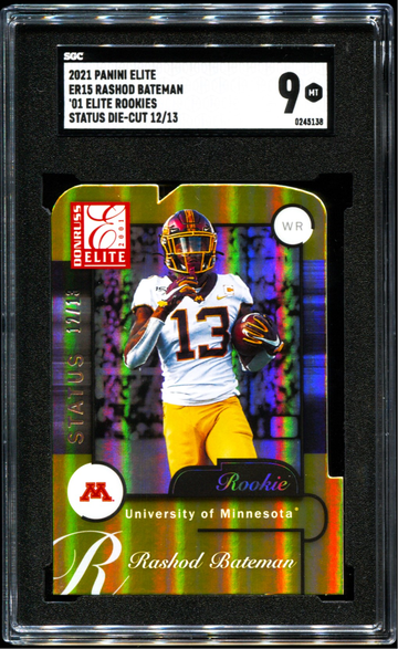 2021 Panini Elite Rashod Bateman 01 Elite Rookies Status Die-Cut RC #/13 SGC 9
