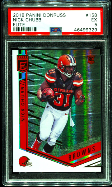 2018 Panini Donruss Elite Nick Chubb #/699 PSA 5
