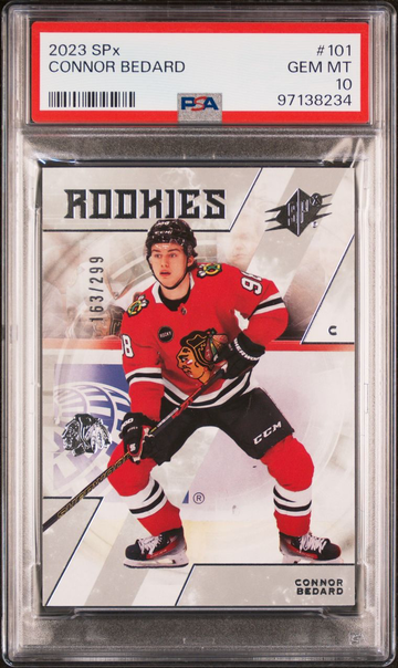 2023-24 UD SPx Connor Bedard SPX Rookies /299 PSA 10 POP1 FIRST PSA10 Blackhawks