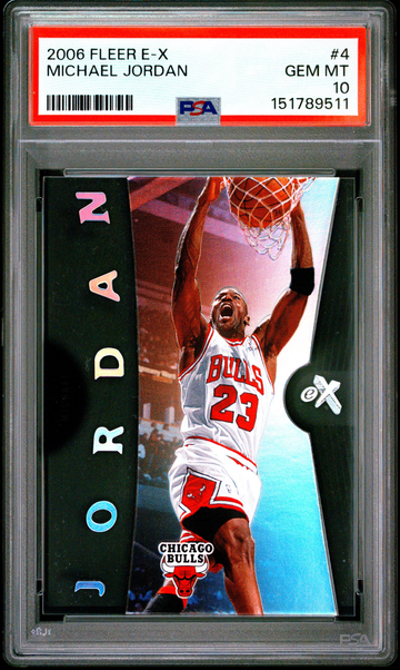 2006 Fleer E-X #4 MICHAEL JORDAN PSA 10 GEM MINT LOW POP!!