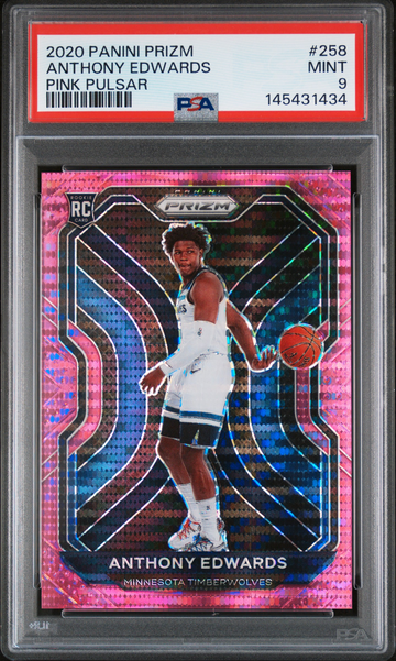 2020 Panini Prizm Pink Pulsar Rookie Anthony Edwards #258 /42 (RC) PSA 9 MINT