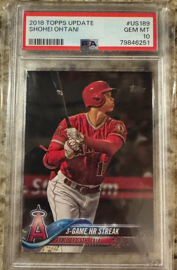 2018 Topps Update Shohei Ohtani 3-Game HR Streak Psa 10