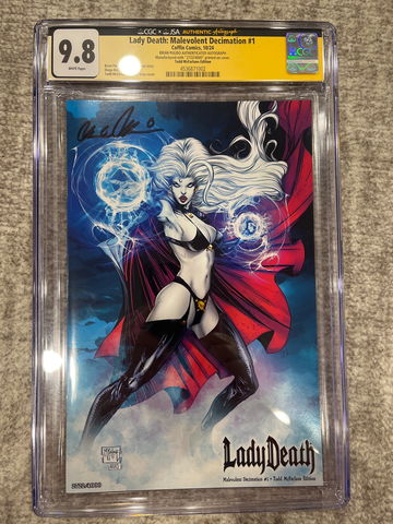-Lady Death: Malevolent Decimation #1 Todd McFarlane Ed. CGC 9.8 With JSA Certification 