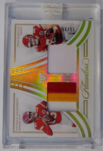 2022 Flawless Patrick Mahomes Travis Kelce Dual Diamond Patch Jersey Match 15/25