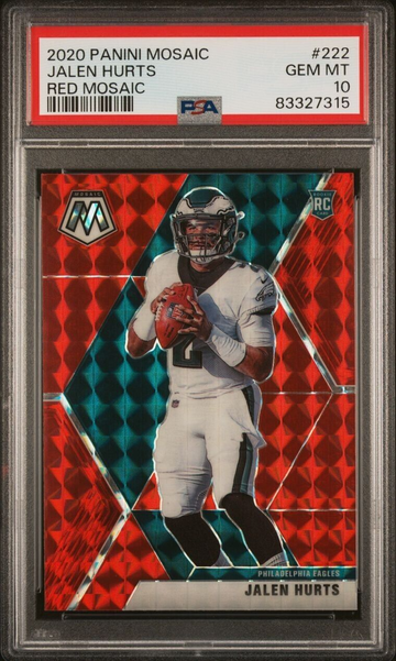 2020 Panini Mosiac Jalen Hurts Red MOSIAC ROOKIE PSA 10