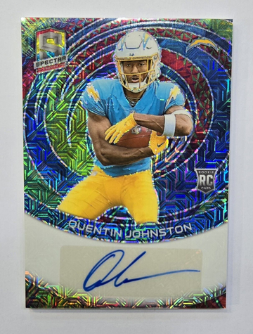 2023 Spectra Quentin Johnston RC Auto Meta #/25 Chargers RAU-QJO