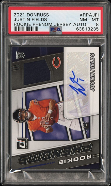 2021 Panini Donruss Justin Fields RC Rookie Phenoms Patch Auto RPA #/99 Bears