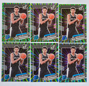 (X6) 2023-24 Panini Donruss Victor Wembanyama Green Laser Rated Rookie #220 RC