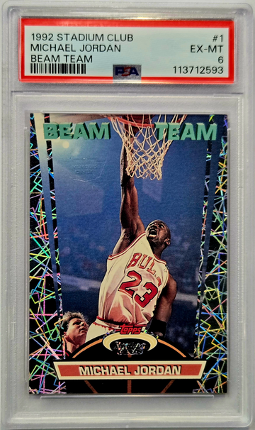 Michael Jordan 1992 Stadium Club Beam Team Members Only #1 PSA 6
