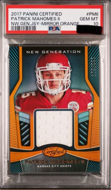 Patrick Mahomes Rookie 2017 Certified New Gen Orange Mirror Patch/399 PSA 10!