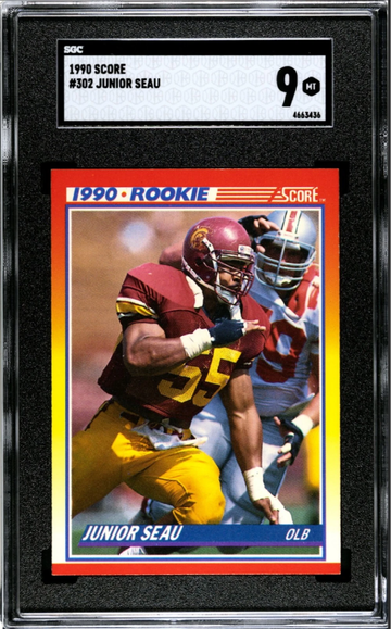 1990 Score Junior Seau #302 RC SGC 9