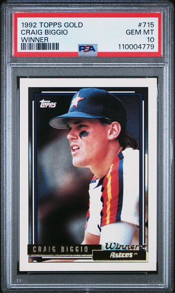 1992 Topps Craig Biggio Gold Winner #715 Astros PSA 10