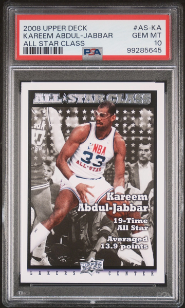 2008 UPPER DECK ALL STAR CLASS KAREEM ABDUL-JABBAR #AS-KA PSA 10 | Lakers
