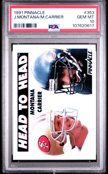 1991 Pinnacle - Joe Montana, Mark Carrier #353 PSA 10 | 49ers, Bears