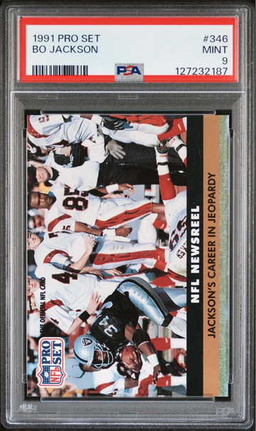 1991 Pro Set - NFL Newsreel Bo Jackson #346 PSA 9 | Oakland Raiders