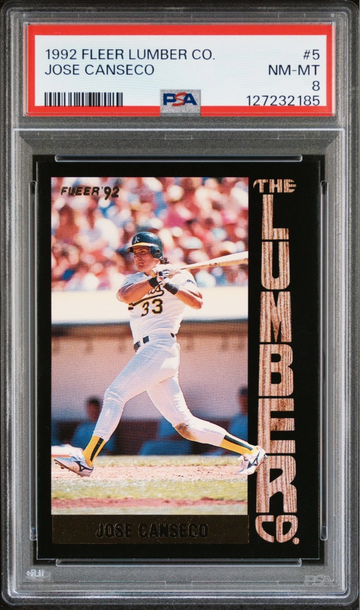 1992 Fleer Lumber Company Jose Canseco #5 PSA 8 | Oakland A's