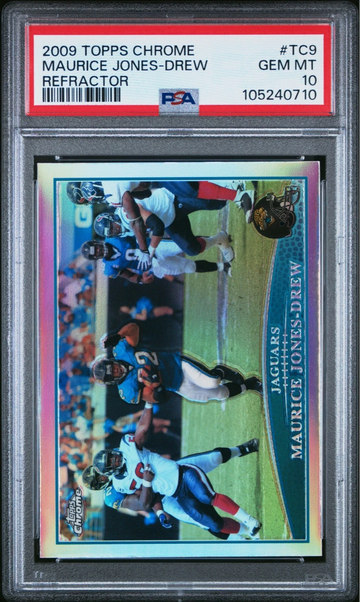 2009 TOPPS CHROME #TC9 MAURICE JONES-DREW REFRACTOR PSA 10, JACKSONVILLE JAGUARS