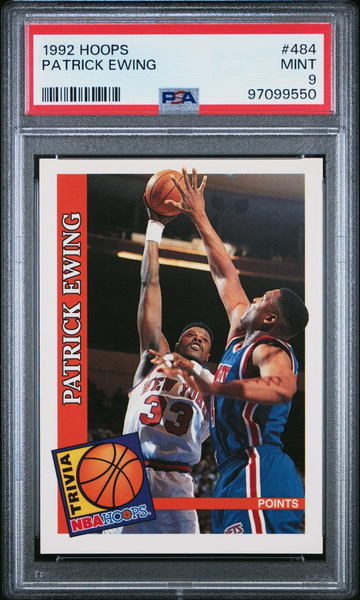 1992 HOOPS #484 PATRICK EWING PSA 9 | 7-Time ALL-NBA | POP 2, 8 HIGHER