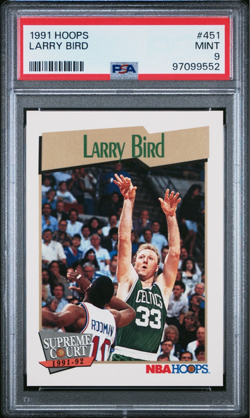 1991-92 NBA Hoops - Supreme Court Larry Bird #451 | PSA 9