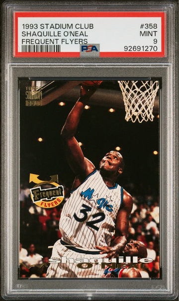 1993-94 Topps Stadium Club - Frequent Flyers Shaquille O'Neal #358 PSA 9