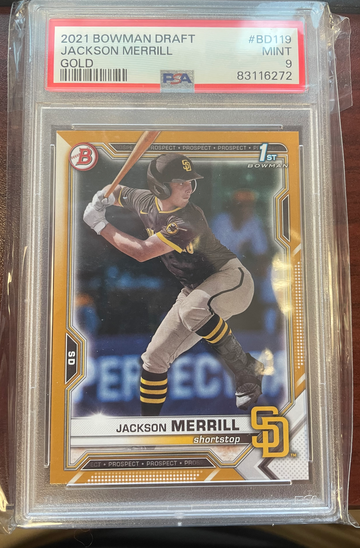 2021 Bowman Draft Gold /50 PSA 9 Jackson Merrill