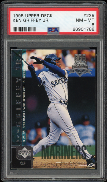 1998 UPPER DECK KEN GRIFFEY JR. PSA 8 #225 MARINERS Junior Basic Set
