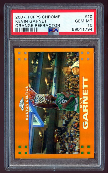 2007 Topps Chrome KEVIN GARNETT #20 Orange Refractor #/199 - PSA 10