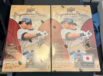 2-Box 2009 Upper Deck Signature Stars Baseball Hobby Box - 4 Hits - Factory Sealed