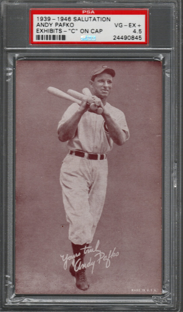1939-1946 Exhibits Andy Pafko - "C" on Cap - PSA 4.5 VG-EX+