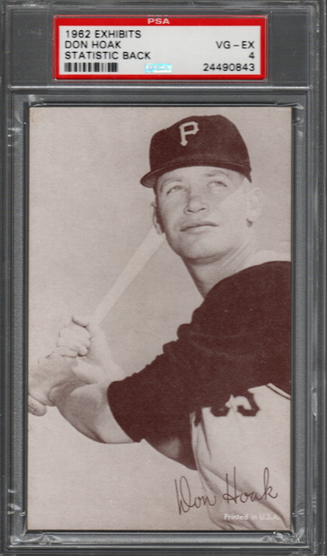 1962 Exhibits Don Hoak Stat Back PSA 4 VG-EX