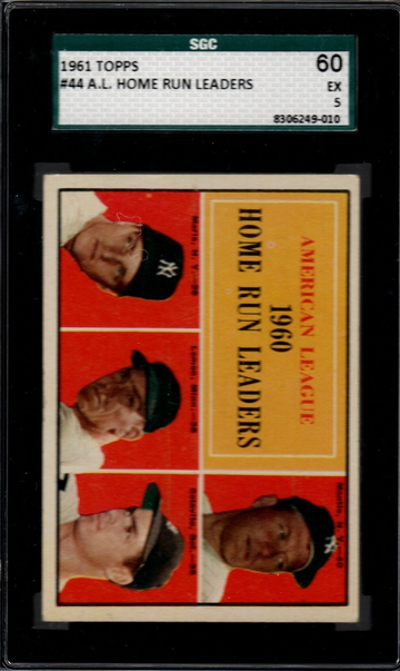 1961 Topps #44 A.L. Home Run Leaders SGC 60 EX 5