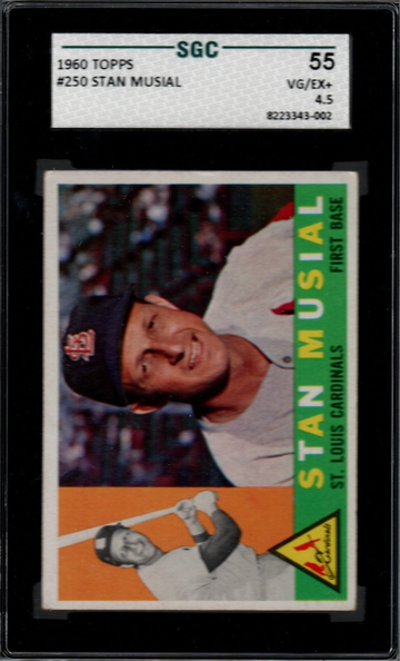 1960 Topps #250 Stan Musial SGC 55 VG/EX+ 4.5