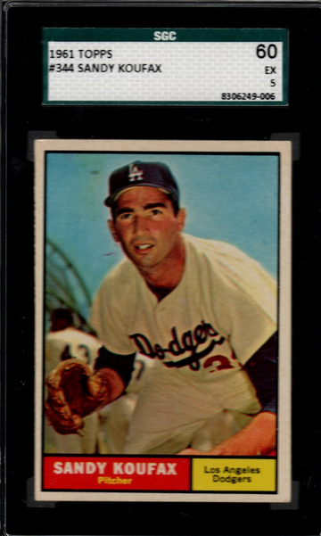 1961 Topps #344 Sandy Koufax SGC 60 EX 5