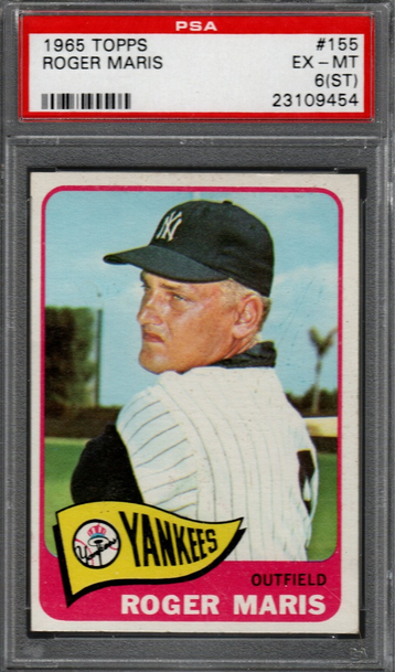1965 Topps #156 Roger Maris PSA EX-MT 6(ST)