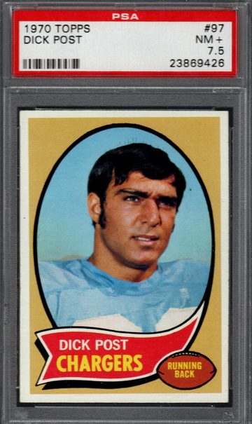 1970 Topps Football #97 Dick Post PSA NM+ 7.5