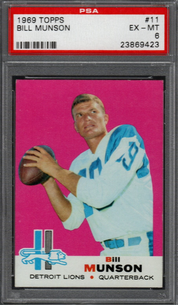 1969 Topps Football #11 Bill Munson PSA EX-MT 6