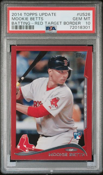 2014 Topps Update Mookie Betts Red Target Rookie RC PSA 10